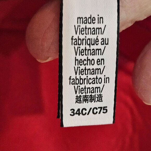 Victorias Secret Red Cupped Bow Bra Top 34C Corset Bustier Rhinestone NEW! - Picture 9 of 10